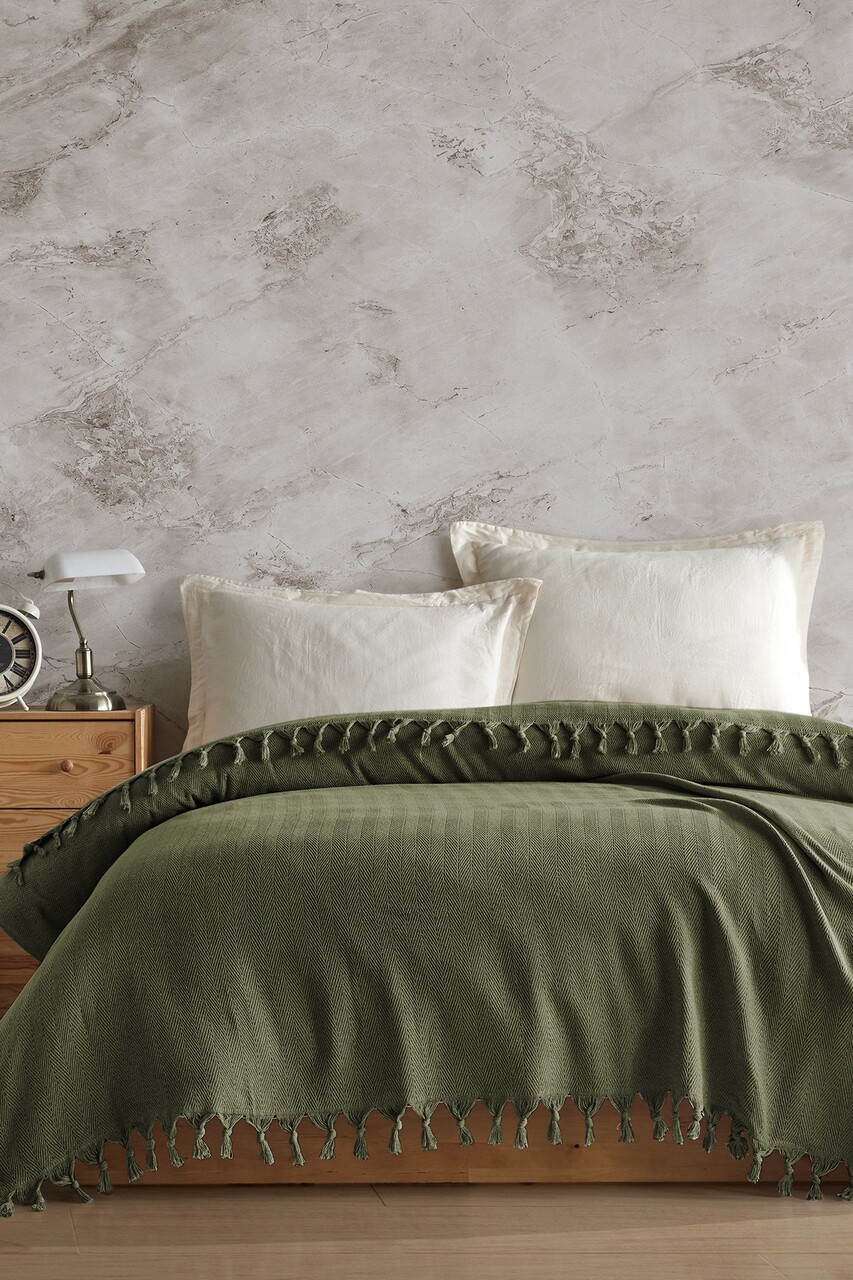 Cuvertura matlasata dubla, L'essentiel Maison, Berlino, Kaki - imagine 3